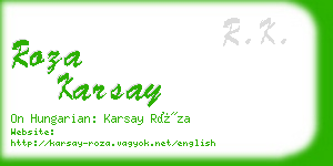 roza karsay business card